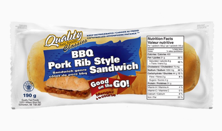 bbq pork rib style sandwich